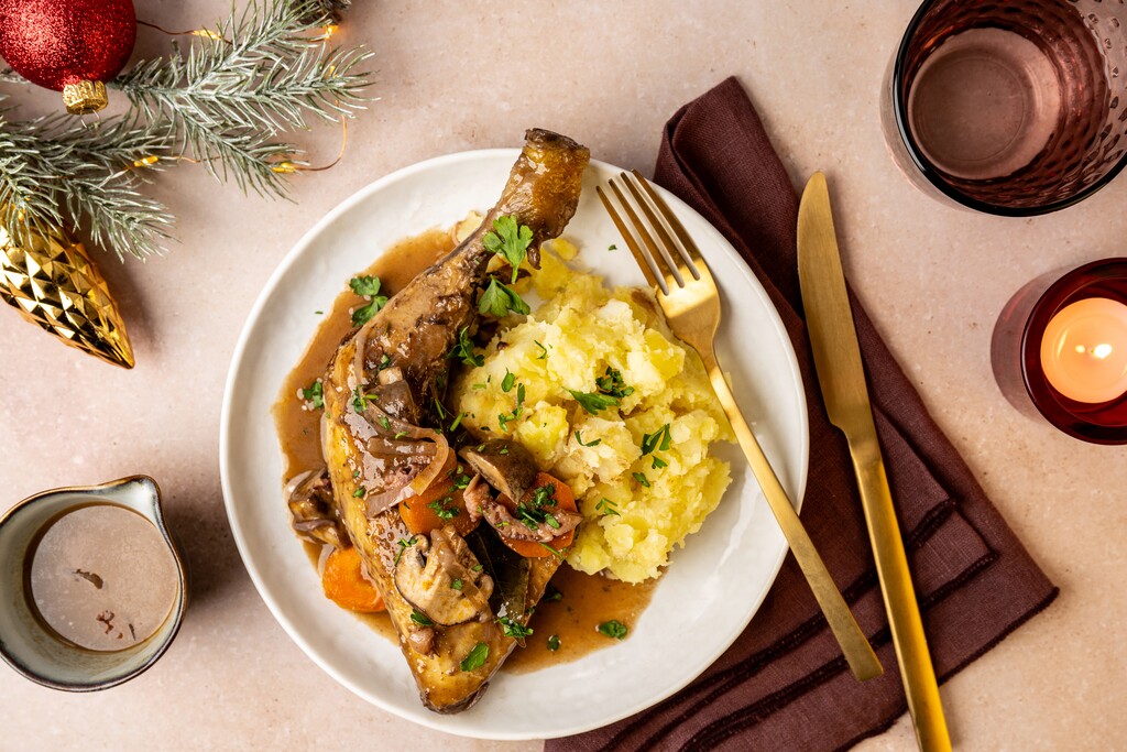 wat eet je bij coq au vin